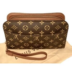Louis Vuitton Classic Orsay Clutch Bag Wristlet w/ Coa Dust-bag & Strap UEC